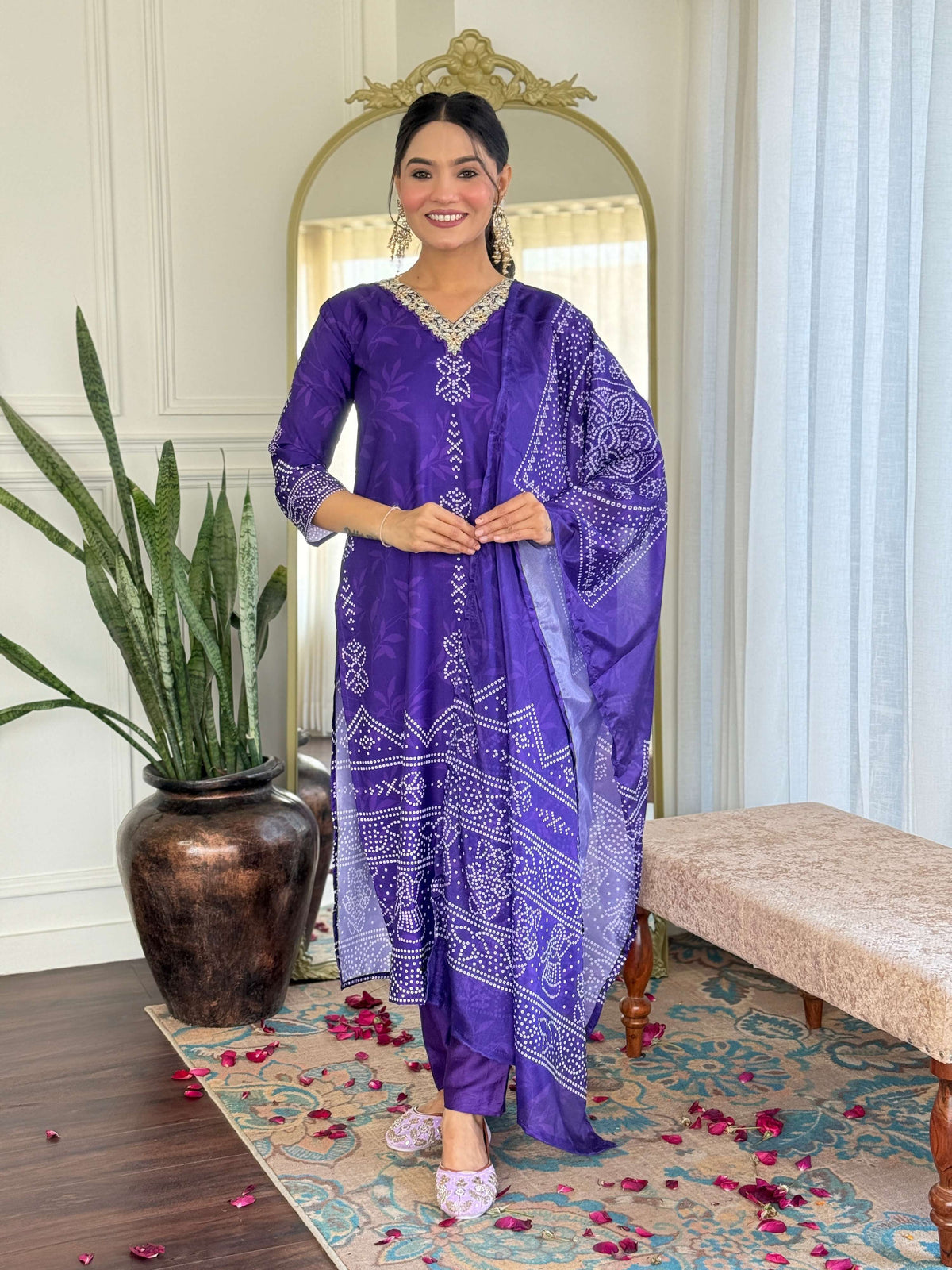 Sonakshi Women's Blue French Crepe Kurta Set with Dupatta | Grocsy