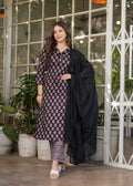 Sonakshi Women's Black Pure Cotton Digital Print Kurta Set with Dupatta | Grocsy