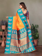 Sonakshi Women's Fenta Banarasi Silk Zari Woven Traditional Saree with Blouse | Grocsy