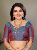 Sonakshi Women's Fenta Banarasi Silk Zari Woven Traditional Saree with Blouse | Grocsy