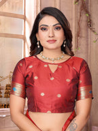 Sonakshi Women's Black Paithani Silk Zari Woven Traditional Saree with Blouse | Grocsy