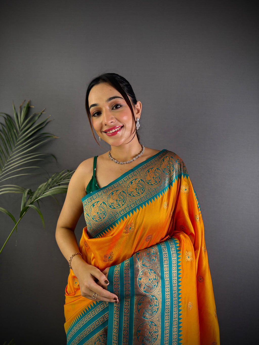 Sonakshi Women's Yellow Soft Silk Zari Woven Traditional Saree with Blouse | Grocsy