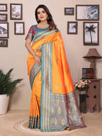 Sonakshi Women's Fenta Banarasi Silk Zari Woven Traditional Saree with Blouse | Grocsy