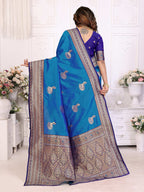 Sonakshi Women's Feroji Banarasi Silk Zari Woven Traditional Saree with Blouse | Grocsy