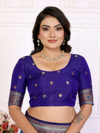Sonakshi Women's Feroji Banarasi Silk Zari Woven Traditional Saree with Blouse | Grocsy