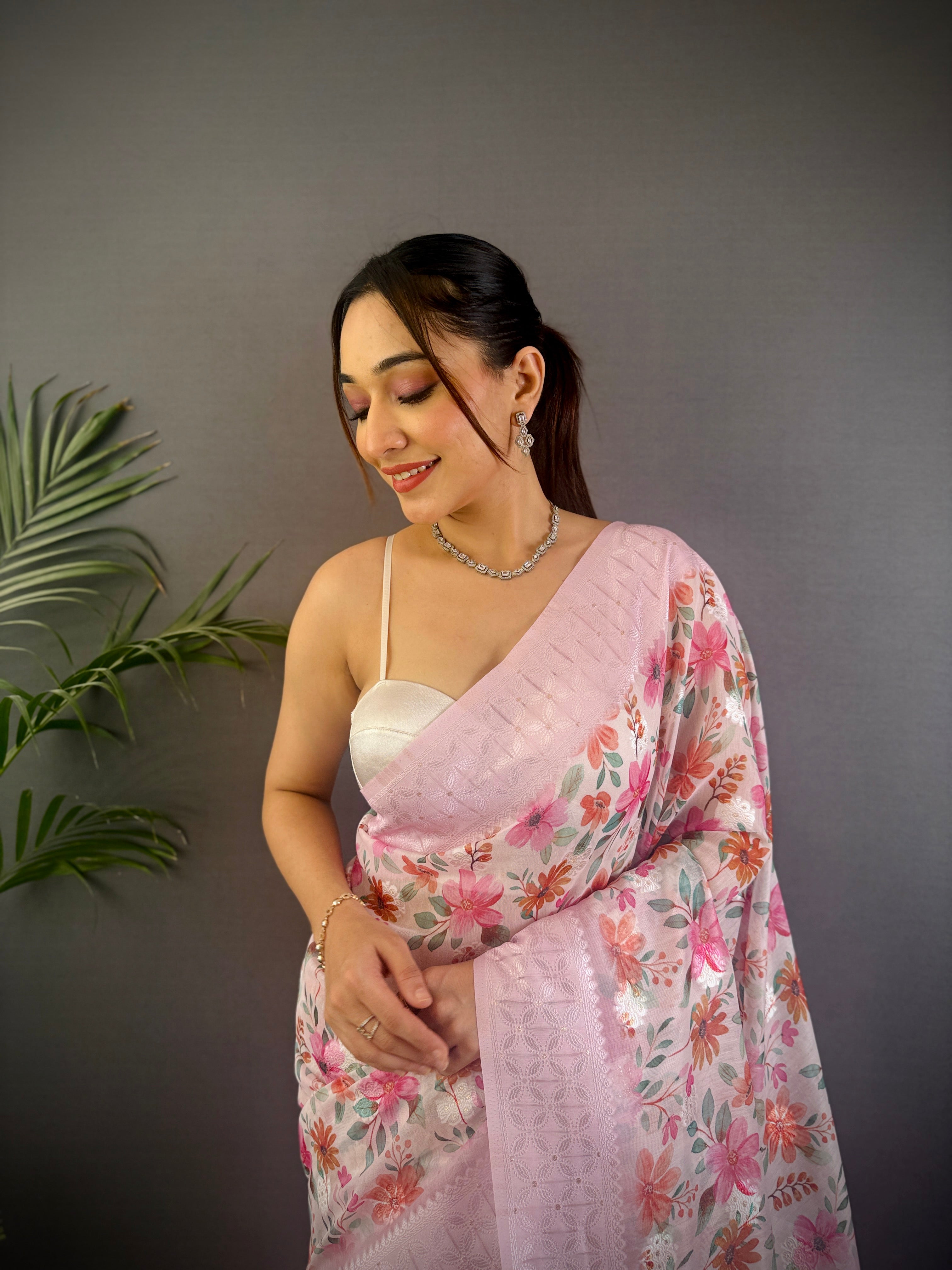 Sonakshi Women's Move Blend Silk Jacquard Woven Traditional Saree with Blouse | Grocsy