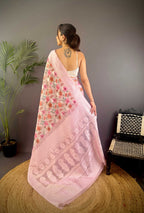 Sonakshi Women's Move Blend Silk Jacquard Woven Traditional Saree with Blouse | Grocsy