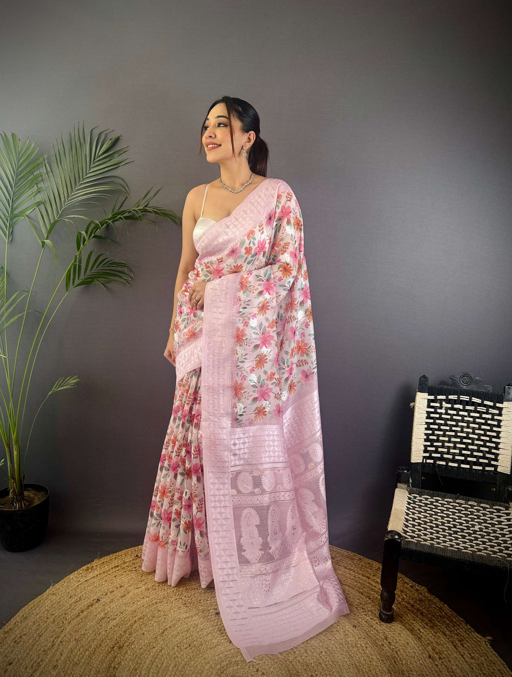 Sonakshi Women's Move Blend Silk Jacquard Woven Traditional Saree with Blouse | Grocsy