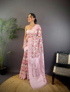 Sonakshi Women's Move Blend Silk Jacquard Woven Traditional Saree with Blouse | Grocsy