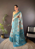 Sonakshi Women's Feroji Blend Silk Jacquard Woven Traditional Saree with Blouse | Grocsy