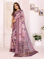 Sonakshi Women's Jamli Mulberry Silk With Digital Prints Saree with Blouse | Grocsy