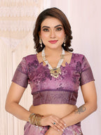 Sonakshi Women's Jamli Mulberry Silk With Digital Prints Saree with Blouse | Grocsy