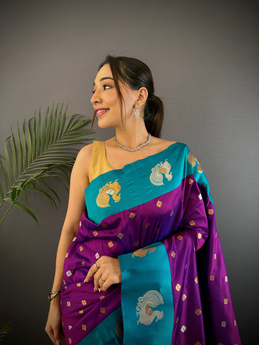 Sonakshi Women's Jamli Banarasi Silk Zari Weaving Saree with Blouse | Grocsy