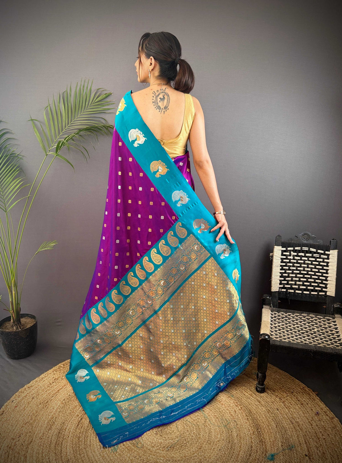Sonakshi Women's Jamli Banarasi Silk Zari Weaving Saree with Blouse | Grocsy