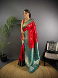 Sonakshi Women's Maharani Banarasi Silk Zari Weaving Saree with Blouse | Grocsy
