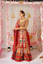 Sonakshi Women's Multicolor Silk Digital Printed Lehenga Choli Set | Grocsy