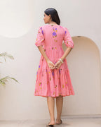 Sonakshi Women's Pink Kota Checks With Heavy Digital Printed Anarkali Gown Set | Grocsy