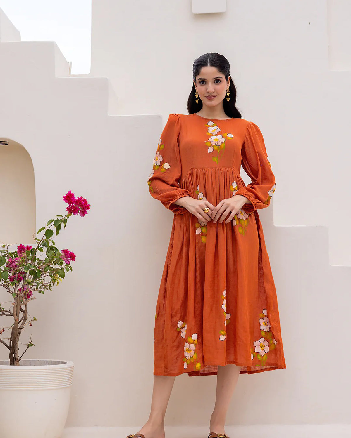 Sonakshi Women's Corel Kota Checks With Heavy Digital Printed Anarkali Gown Set | Grocsy