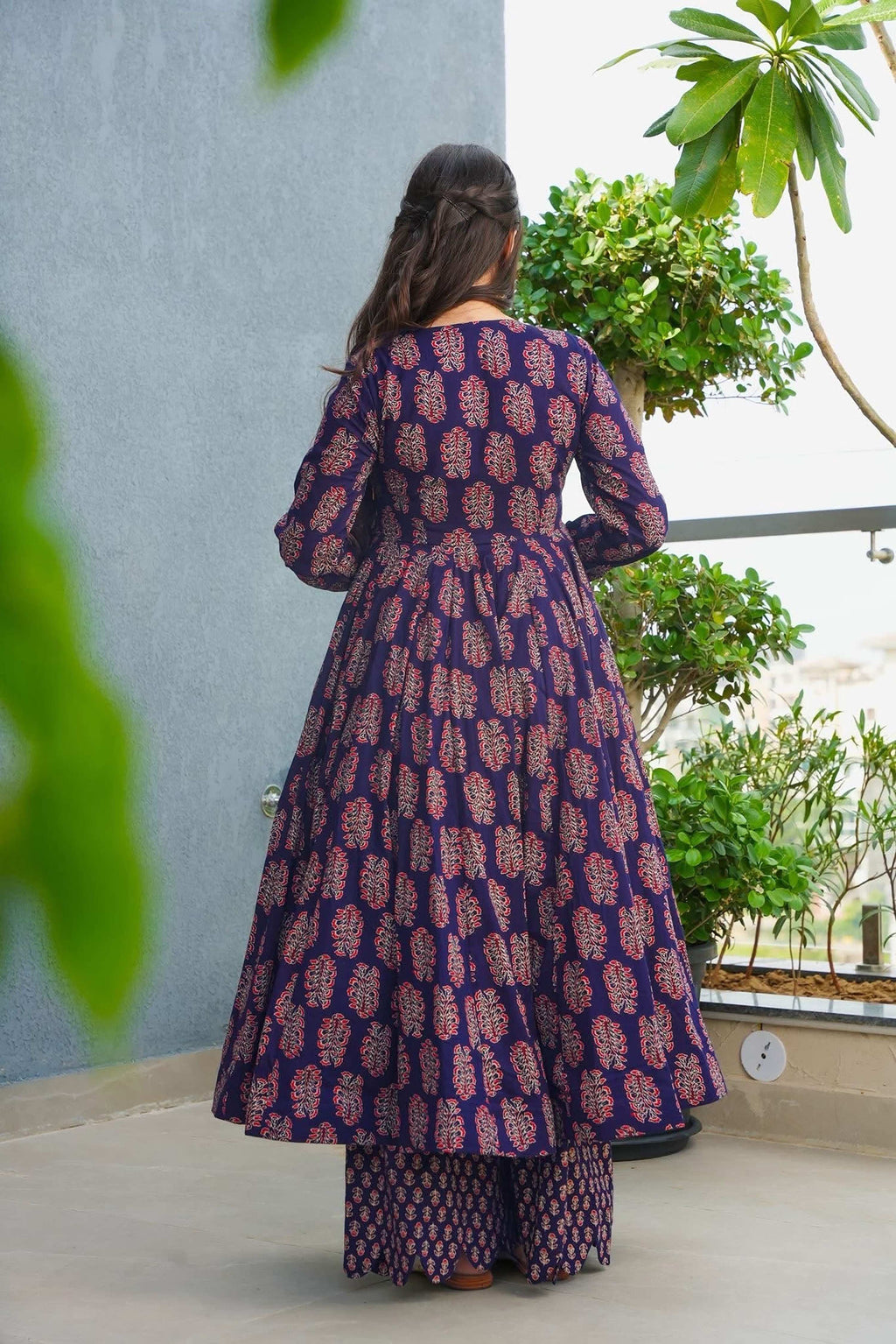 Sonakshi Women's Blue Heavy Rayon With Heavy Digital Printed Anarkali Gown Set | Grocsy
