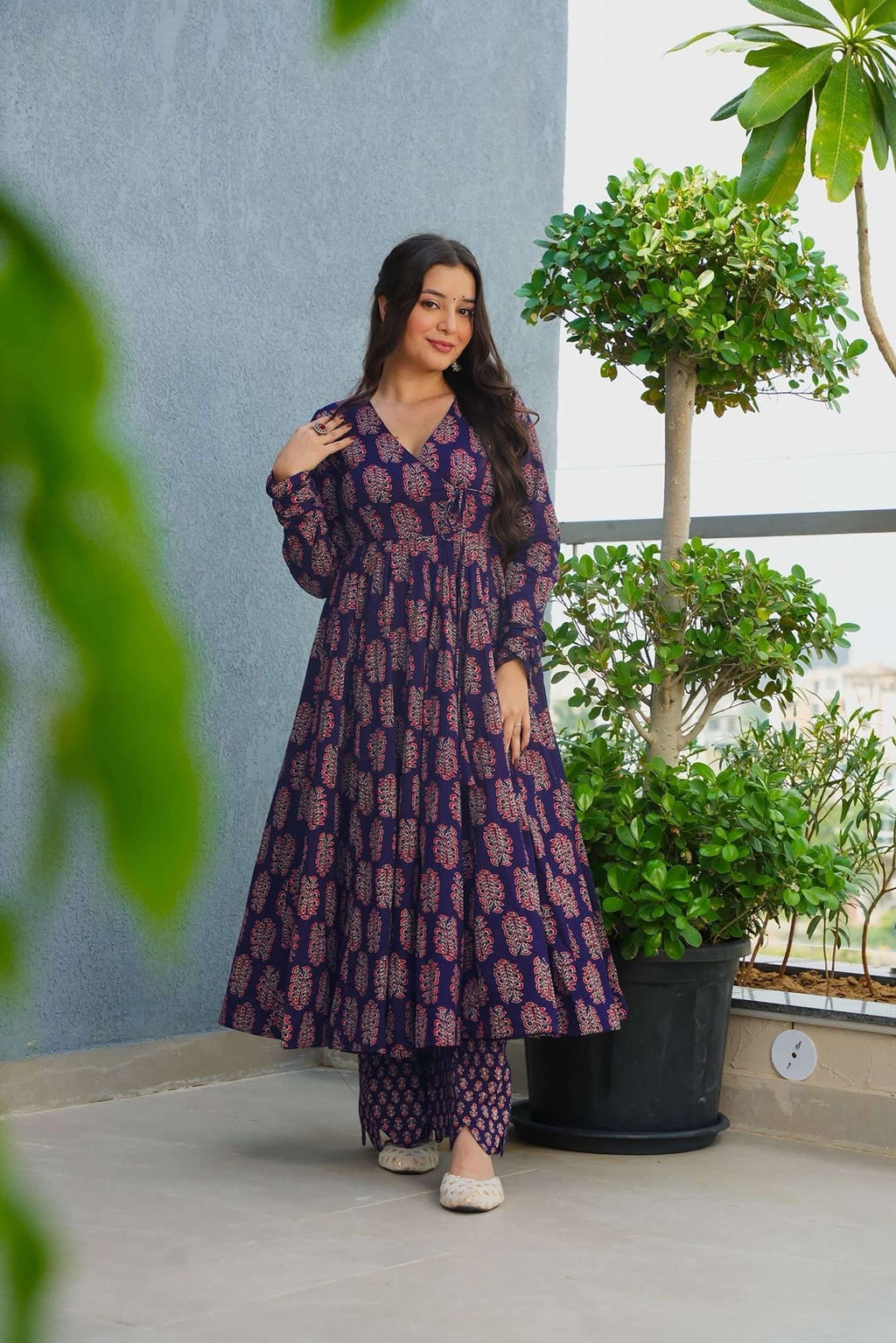 Sonakshi Women's Blue Heavy Rayon With Heavy Digital Printed Anarkali Gown Set | Grocsy