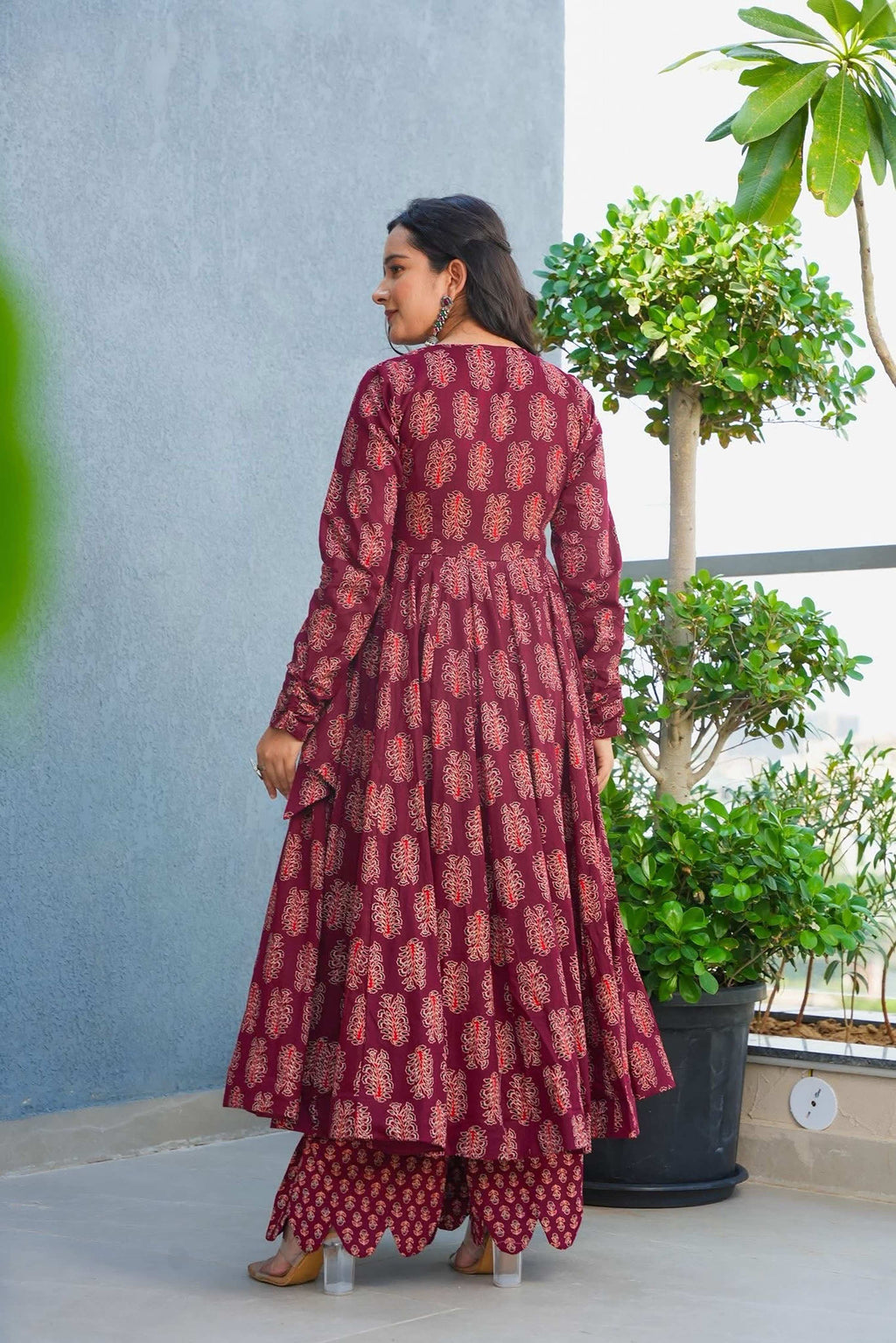 Sonakshi Women's Maroon Heavy Rayon With Heavy Digital Printed Anarkali Gown Set | Grocsy