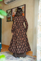 Sonakshi Women's Black Heavy Rayon With Heavy Digital Printed Anarkali Gown Set | Grocsy