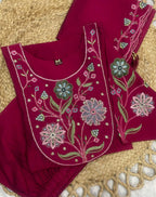 Sonakshi Women's Pink Viscose Roman Silk With Multi Thread Embroidered With Hand Work Anarkali Gown Set With Dupatta | Grocsy