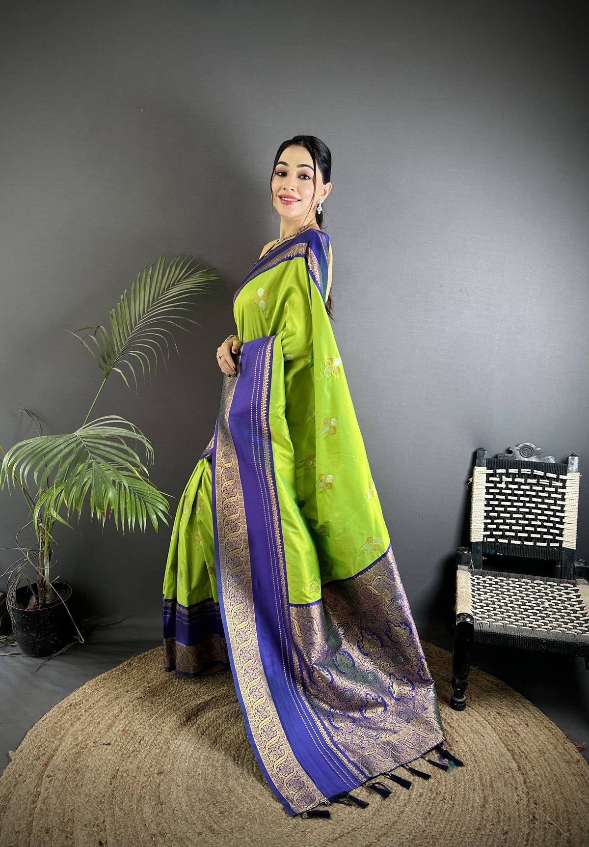 Sonakshi Women's Parrot Premium Soft Silk Zari Woven Traditional Saree with Blouse | Grocsy