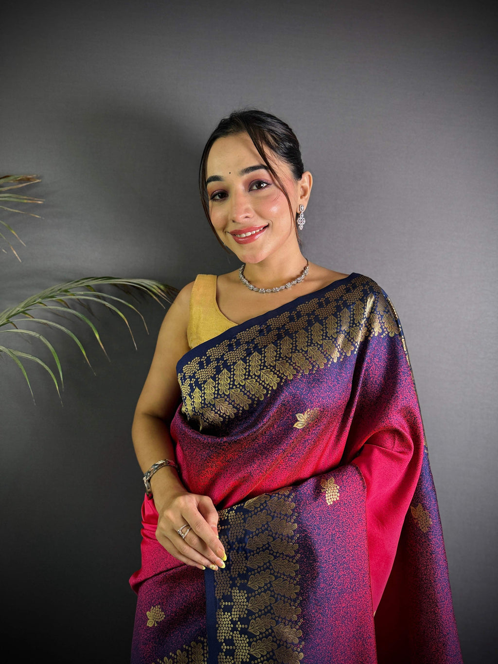 Sonakshi Women'S Pink Ikkat Silk Zari Woven Traditional Saree With Blouse | Grocsy