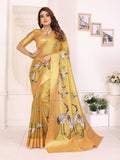 Sonakshi Women'S Gold Premium Tissue Silk Copper-Gold Border Traditional Saree With Blouse | Grocsy