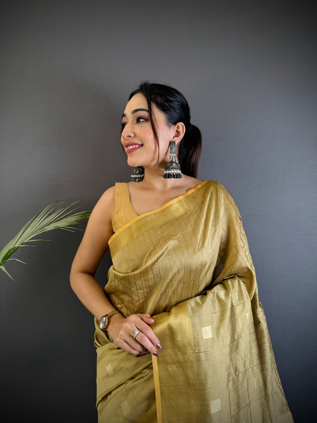 Sonakshi Women's Sona Gold Soft Cotton Silk Golden Zari Weaving Traditional Saree with Blouse | Grocsy