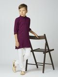 Joban Fashion Kids Island Full Sleeves Cotton Kurta, Pyjama Set with Sequin work - Wine | Grocsy