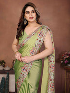 Teeya Creation New Trendy Party Wear Soft Silk Saree-Light_Green | Grocsy