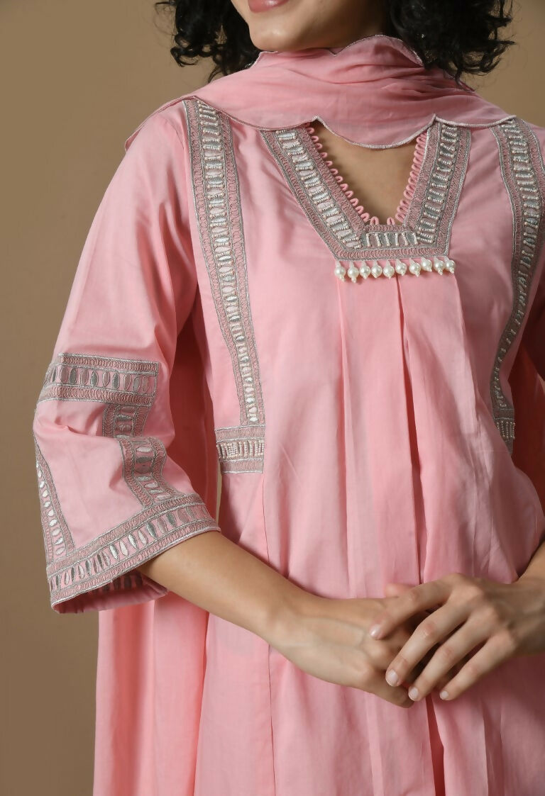 Joban Fashion Pink Cotton Kurta Set | Grocsy
