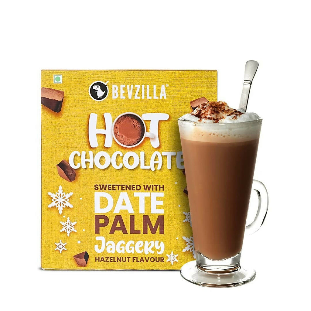 Bevzilla Hot Chocolate Powder (Hazelnut) Drink Powder With Organic Date Palm Jaggery | Grocsy