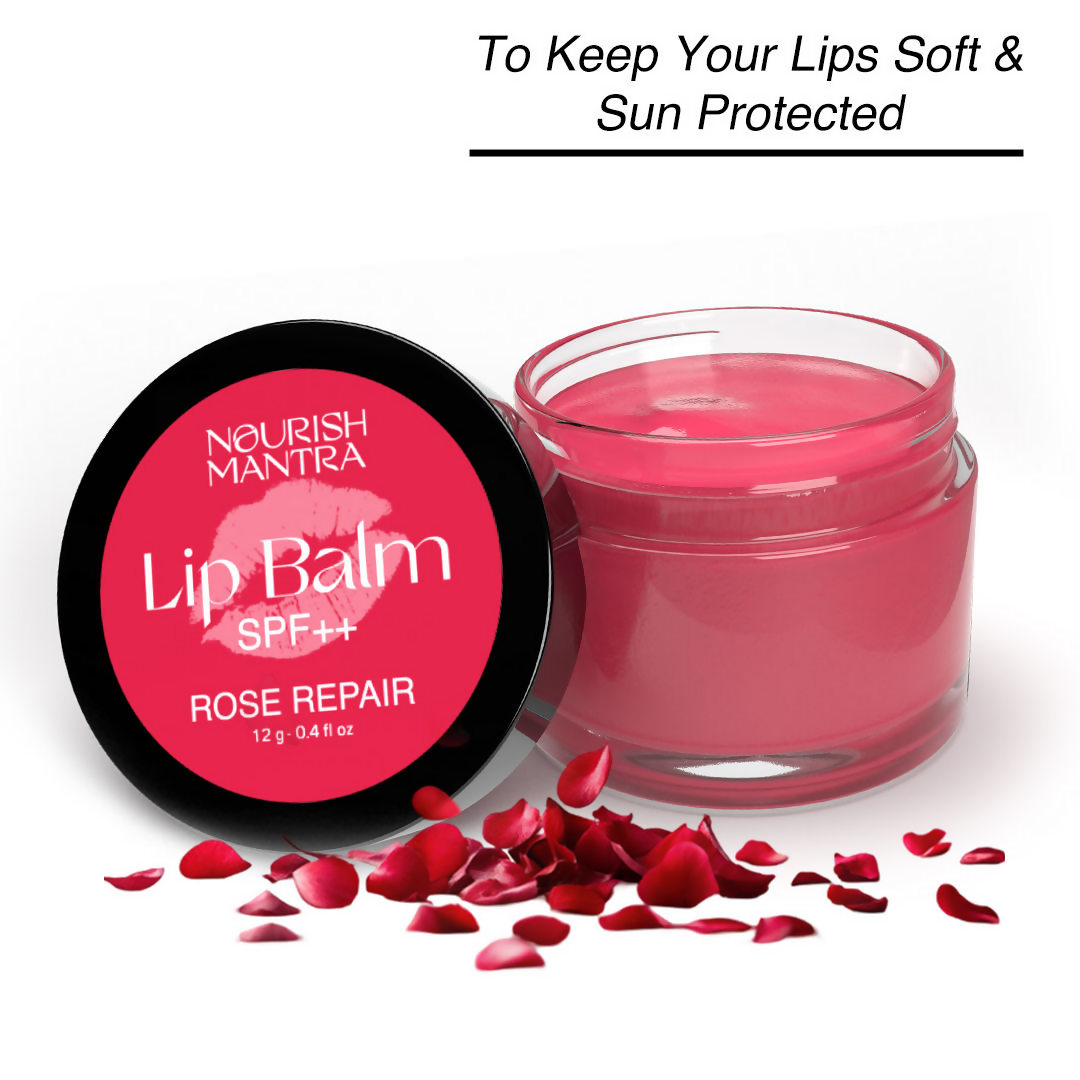 Nourish Mantra Rose Repair Lip Balm With Shea Butter & Vitamin E For Dry, Chapped And Dark Lips | Grocsy