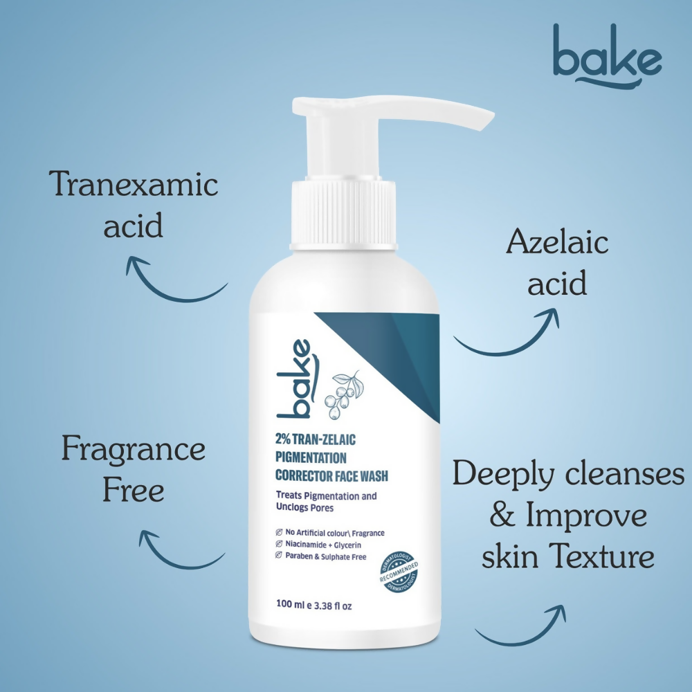 Bake 2% Tran-Zelaic Pigmentation Corrector Milky Face Wash For Pigmentation and unclogged pores | Grocsy