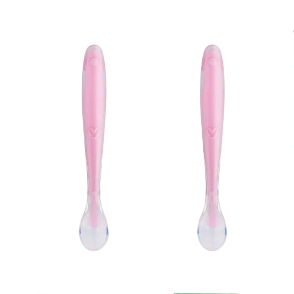 Safe-O-Kid Soft Tip Silicone Spoon, Pink For Kids Protection | Grocsy
