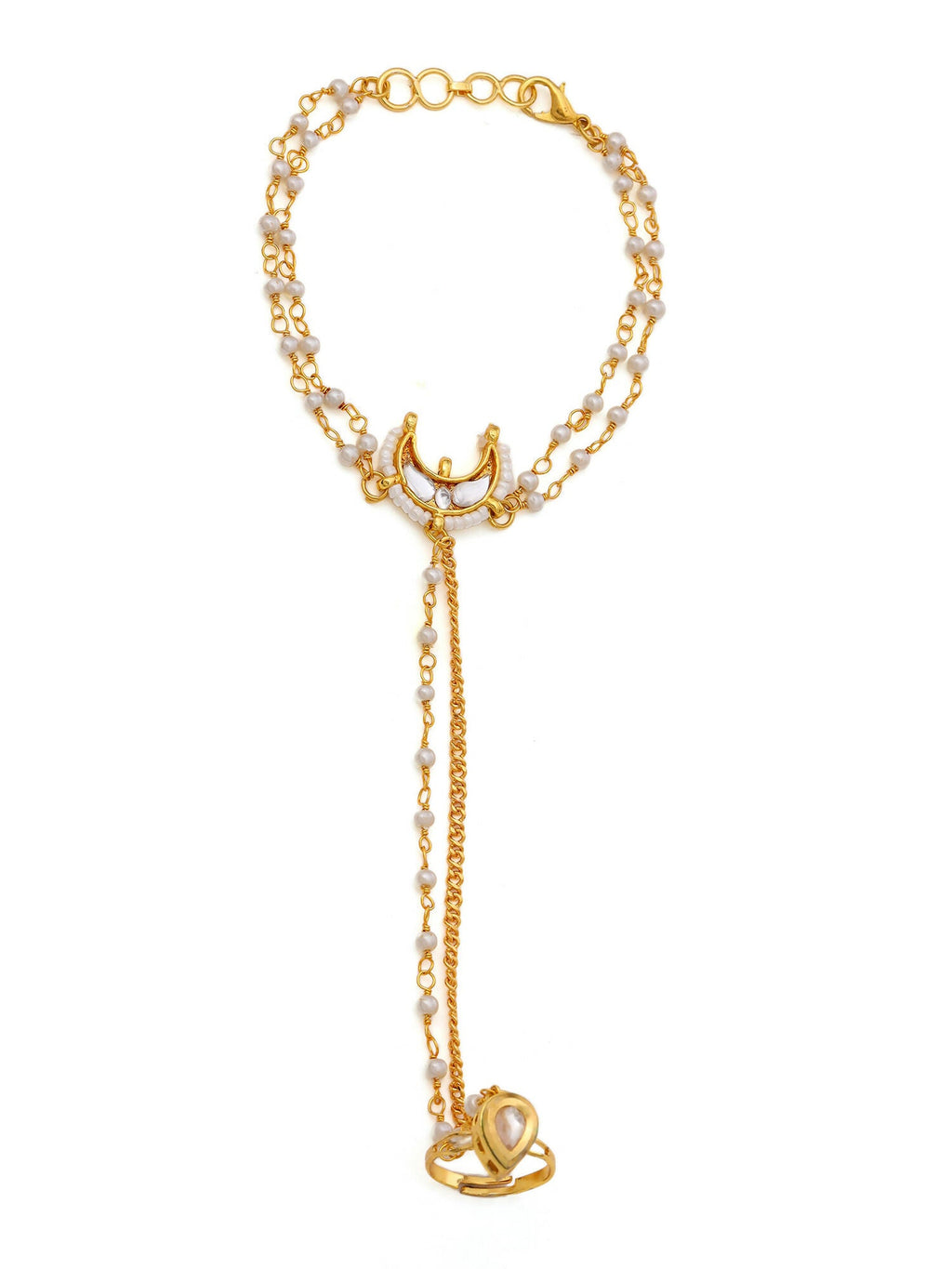 Ruby Raang Gold Chand Kundan Haath Phool | Grocsy