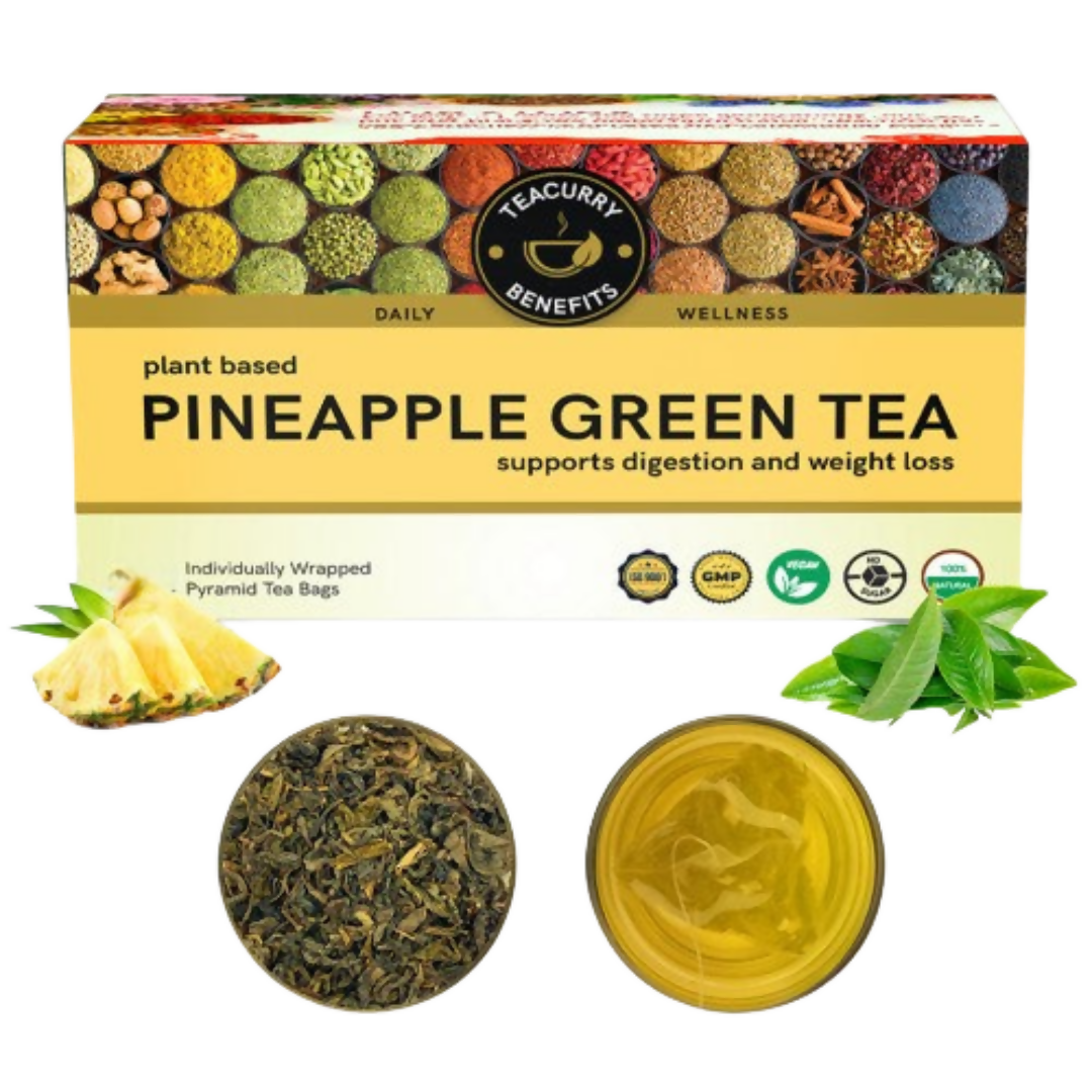 Teacurry Pineapple Green Tea Bags | Grocsy