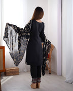 Lehenga Mart Designer Kurta Suit With Dupatta - Black | Grocsy