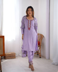 Lehenga Mart Designer Kurta Suit With Dupatta - Lavender | Grocsy