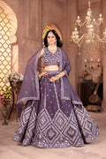 Lehenga Mart Designer Bollywood Style Wedding Lehenga Choli - Dusty Blue | Grocsy