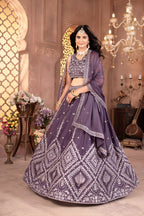 Lehenga Mart Designer Bollywood Style Wedding Lehenga Choli - Dusty Blue | Grocsy