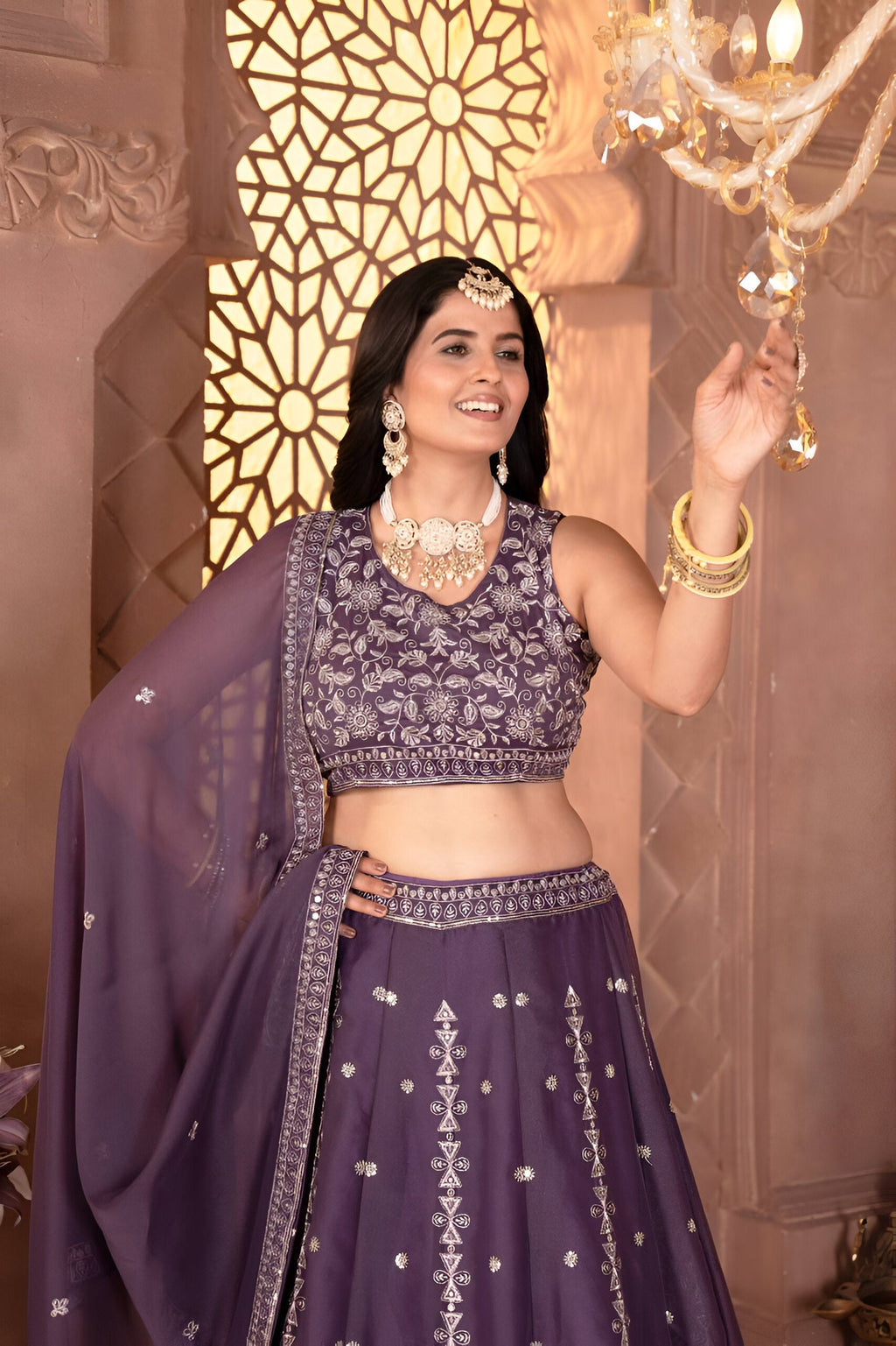 Lehenga Mart Designer Bollywood Style Wedding Lehenga Choli - Dusty Blue | Grocsy