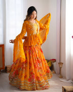 Lehenga Mart Designer Bollywood Style Wedding Lehenga Choli - Yellow | Grocsy