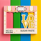Confect Multipack of Old Rose, Pea Green, Brilliant Blue and Sunshine Yellow Sugarpaste 16 | Grocsy