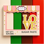 Confect Multipack of White, Emerald Green, Brown and Red Sugarpaste 19 | Grocsy
