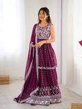 Lehenga Mart Wine Georgette Designer Lehenga Top For Party Wear | Grocsy