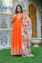 Lehenga Mart Designer Anarkali Suit With Kurta Palazzo Dupatta For Women-Fanta | Grocsy